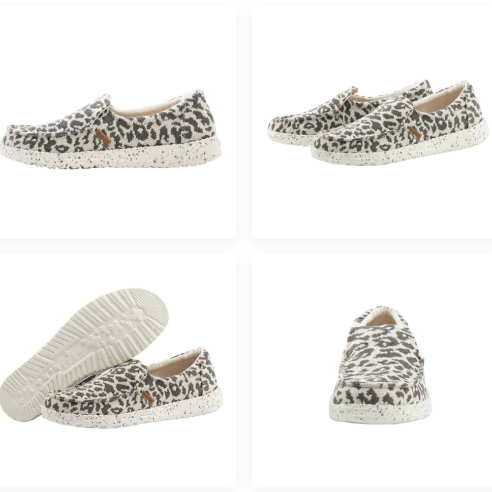 Hey Dude Misty Woven - Cheetah Grey sz 10
